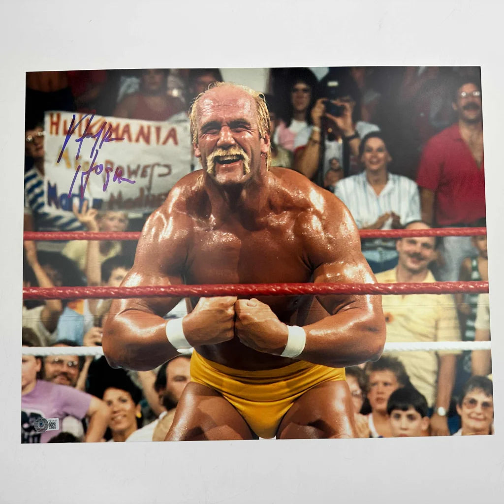 Autographed Hulk Hogan 16x20 WWE WWF Hulkamania Wrestling Photo Beckett BAS COA #12 | Hall of Fame Sports Memorabilia | vintageantiquesgifts.com