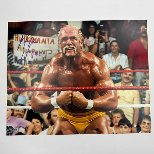 Autographed Hulk Hogan 16x20 WWE WWF Hulkamania Wrestling Photo Beckett BAS COA #12 | Hall of Fame Sports Memorabilia | vintageantiquesgifts.com
