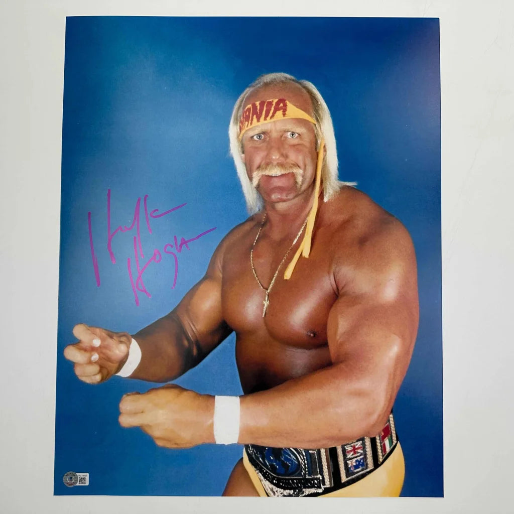 Autographed Hulk Hogan 16x20 WWE WWF Hulkamania Wrestling Photo Beckett BAS COA #8 | Hall of Fame Sports Memorabilia | vintageantiquesgifts.com