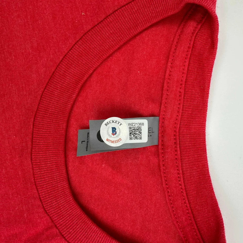 Autographed Hulk Hogan Hulkamania red heathered cotton tank top with Beckett tag