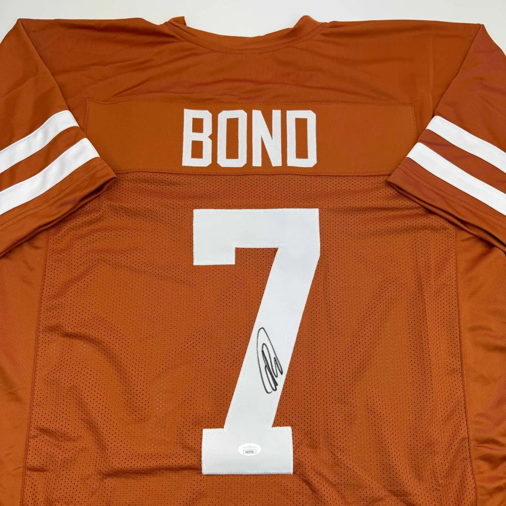 Autographed Isaiah Bond Texas Orange College Football Jersey JSA COA | Certified Authentic Signed Memorabilia | vintageantiquesgifts.com