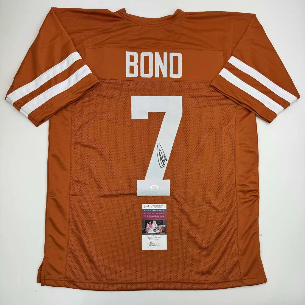 Autographed Isaiah Bond Texas Orange College Football Jersey JSA COA | Hall of Fame Sports Memorabilia | vintageantiquesgifts.com