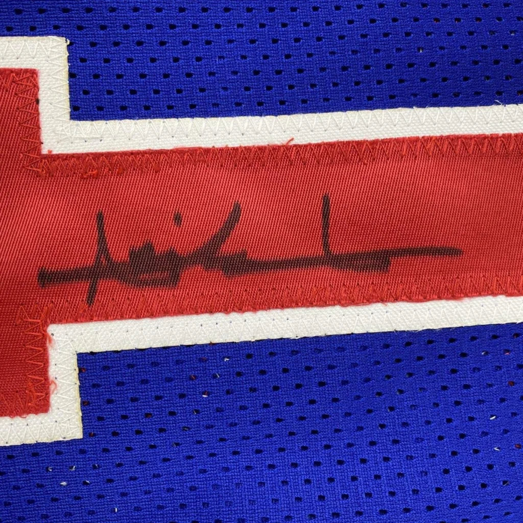 Autographed Isiah Thomas Detroit blue custom jersey, professional sports league