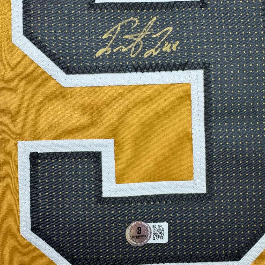 Yellow and gray custom jersey from Professional Sports League with autograph and holograms