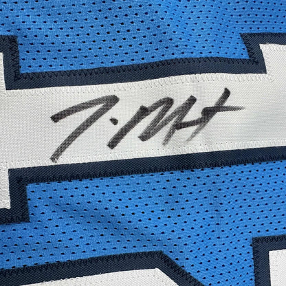 Autographed Ja Morant Memphis custom jersey in blue and white mesh with black trim, JSA COA