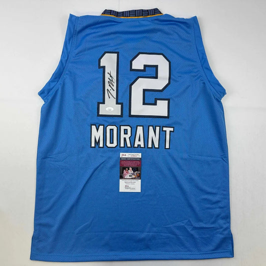 Autographed Ja Morant Memphis Light Blue Basketball Jersey JSA COA | Hall of Fame Sports Memorabilia | vintageantiquesgifts.com