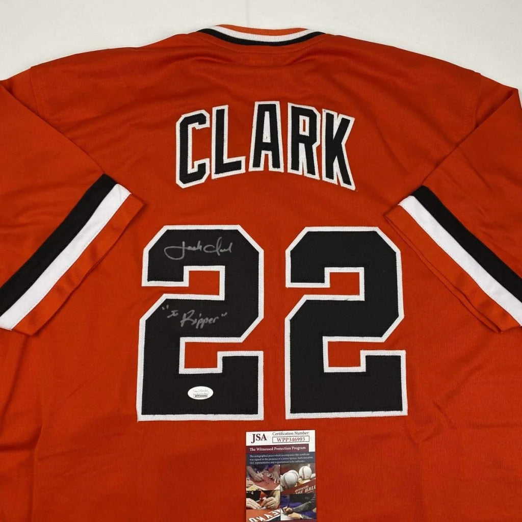 Autographed orange custom jersey with CLARK and 22 for professional sports fans