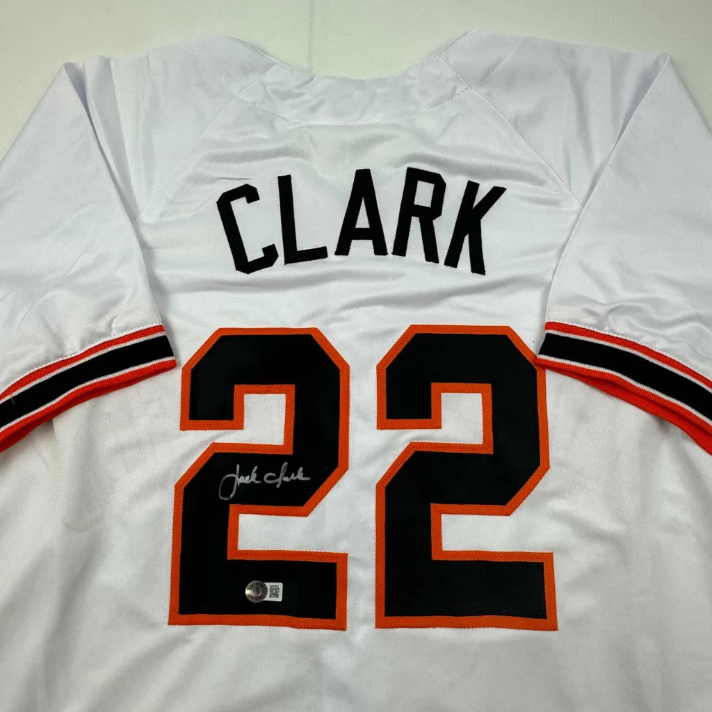 Autographed white custom jersey with CLARK 22 for sports league fans, pro sports collectible