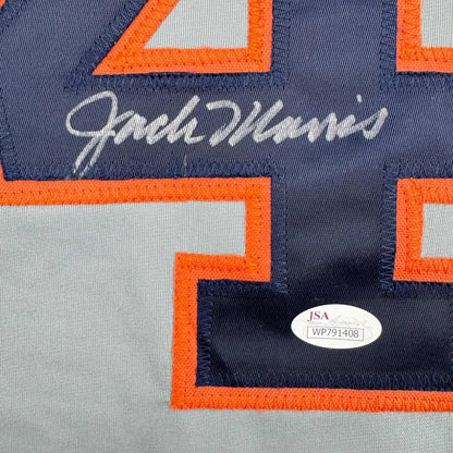 Autographed Jack Morris Detroit Tigers custom jersey in navy blue and orange with stitched signature, JSA COA
