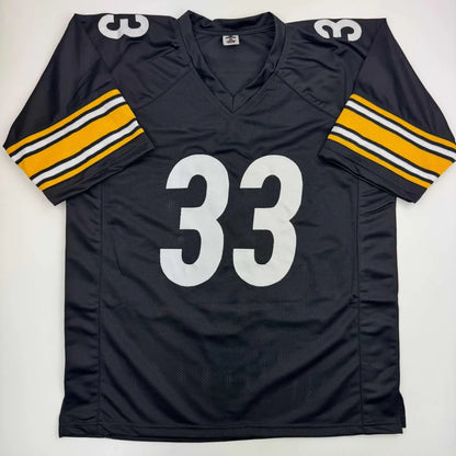 Autographed/Signed Jack Sawyer Pittsburgh Black Football Jersey Beckett BAS COA