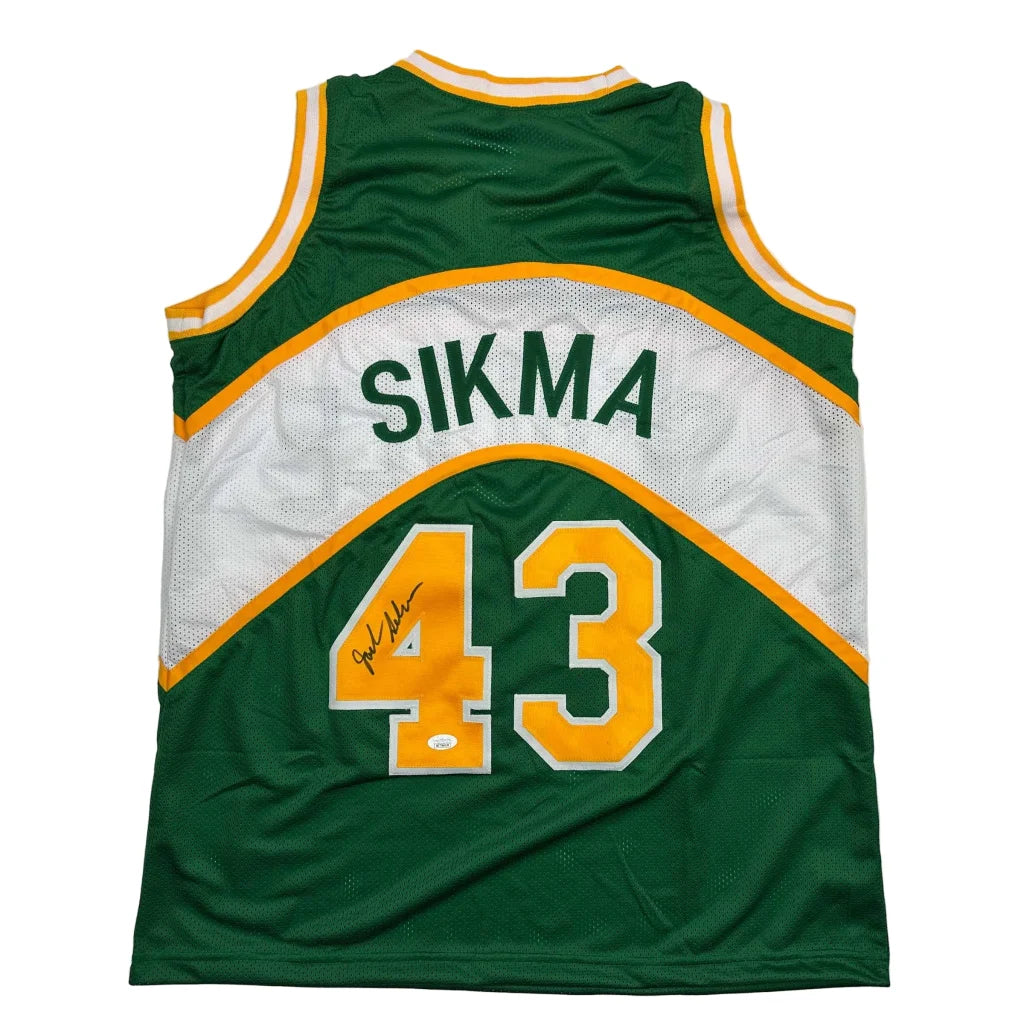 Autographed Jack Sikma Seattle Green Basketball Jersey JSA COA | Hall of Fame Sports Memorabilia | vintageantiquesgifts.com