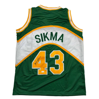 Autographed Jack Sikma Seattle Green Basketball Jersey JSA COA | Hall of Fame Sports Memorabilia | vintageantiquesgifts.com