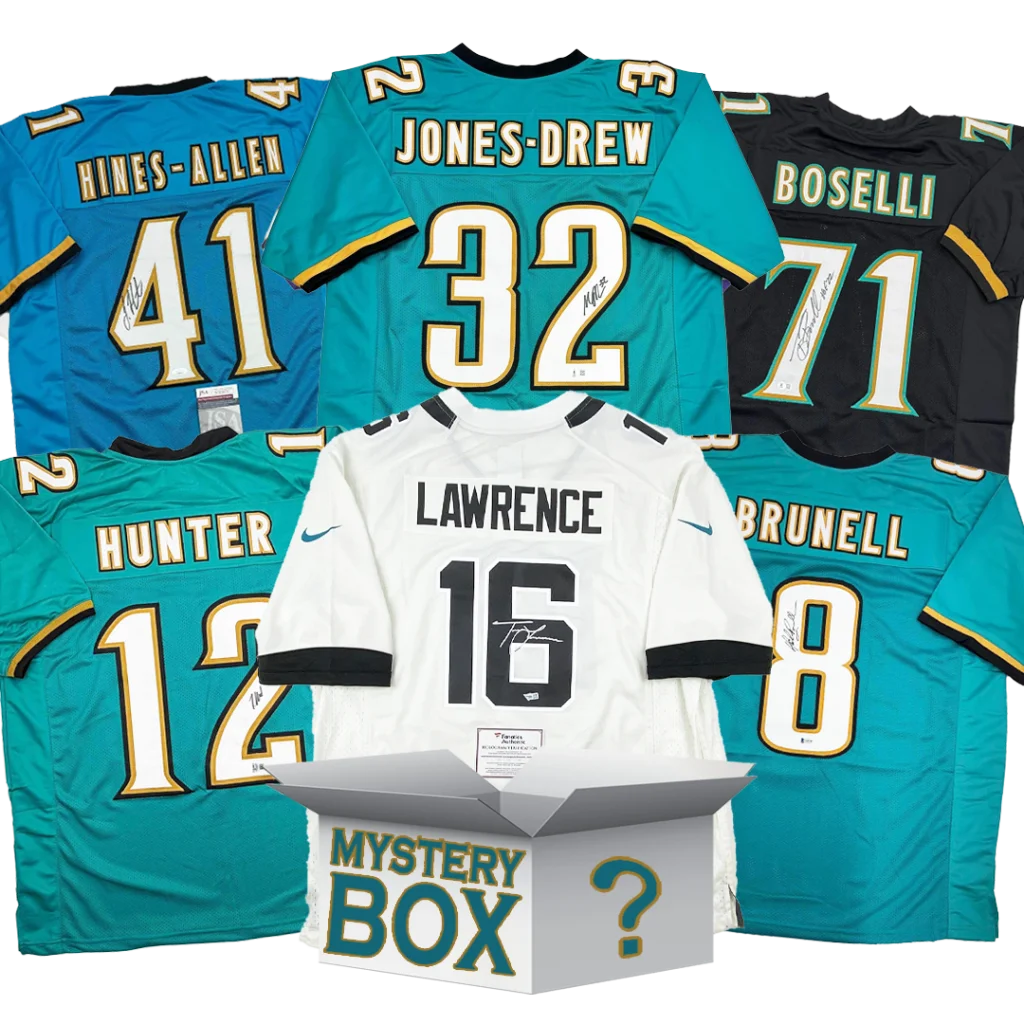 Autographed Jacksonville Football Jersey Mystery Box with PSA JSA or Beckett COA | Hall of Fame Sports Memorabilia | vintageantiquesgifts.com