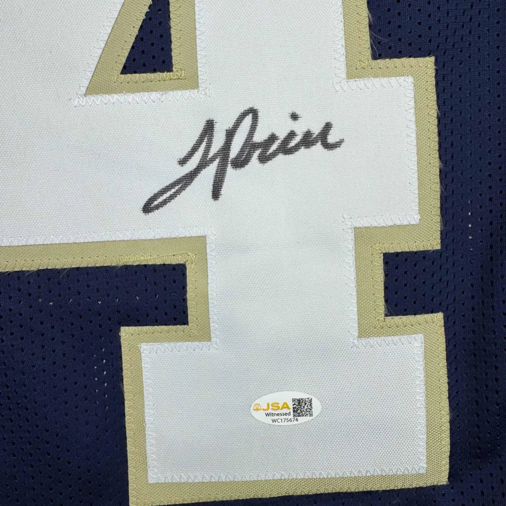 Autographed JaDarian Price Notre Dame Blue College Football Jersey JSA COA | Authenticated Signed Sports Jersey | vintageantiquesgifts.com