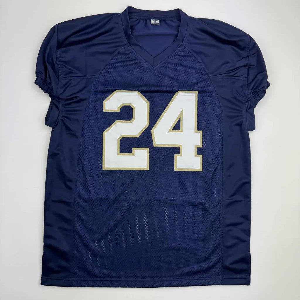Autographed JaDarian Price Notre Dame Blue College Football Jersey JSA COA | Authenticated Signed Sports Jersey | vintageantiquesgifts.com