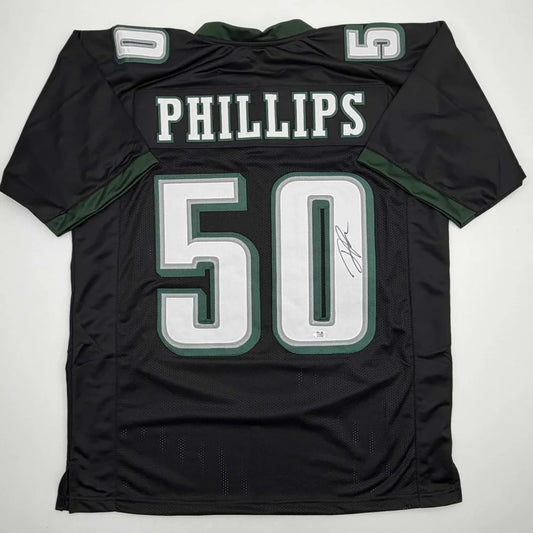 Autographed Jaelan Phillips Philadelphia Black Football Jersey PSA/DNA COA | Hall of Fame Sports Memorabilia | vintageantiquesgifts.com
