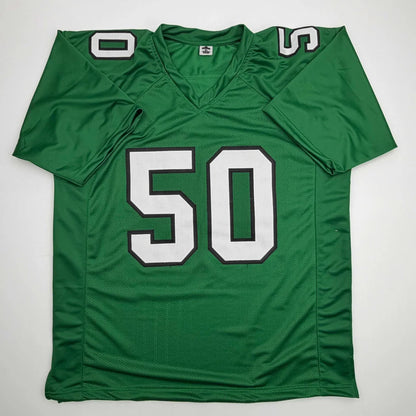 Autographed Jaelan Phillips green custom jersey #50, professional sports league