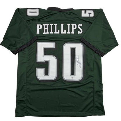 Autographed Jaelan Phillips Philadelphia Midnight Green Football Jersey PSA/DNA COA | Hall of Fame Sports Memorabilia | vintageantiquesgifts.com