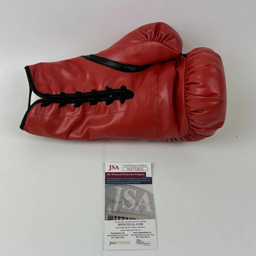 Autographed Jake Paul red Everlast boxing glove with JSA COA