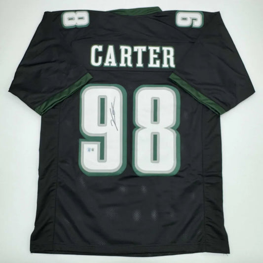 Black and green custom jersey with CARTER 98 for professional sports fans and sports league collectors