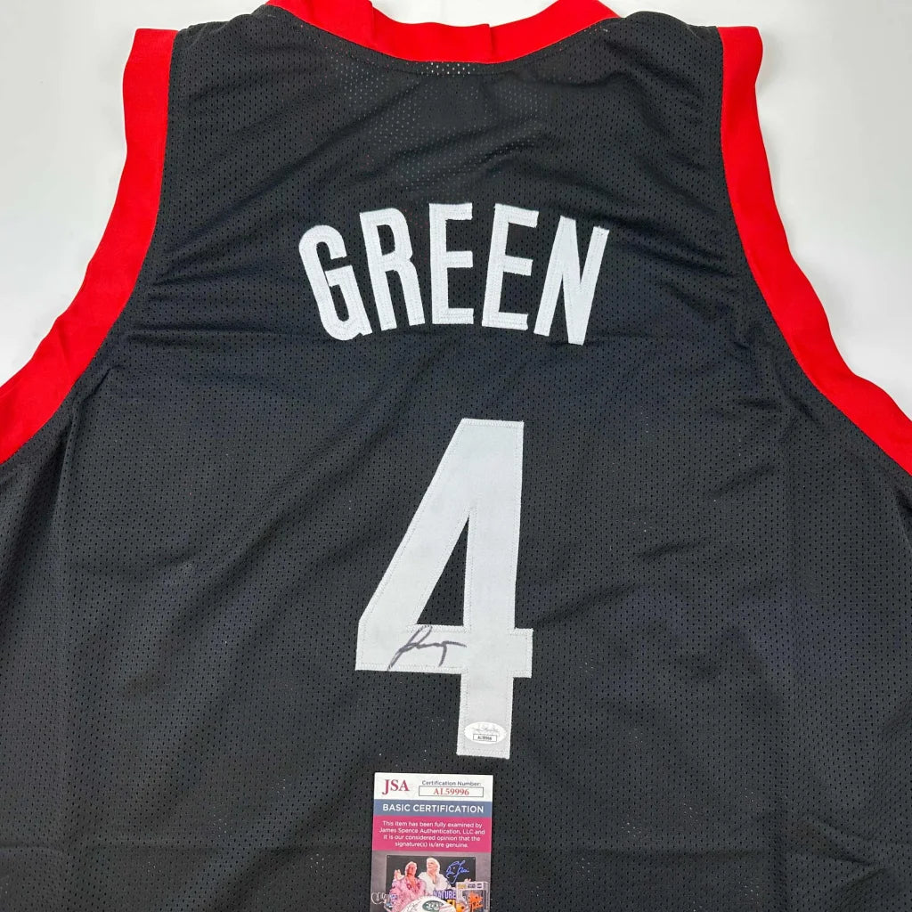 Autographed Jalen Green #4 Houston Black Basketball Jersey JSA COA | Certified Authentic Signed Memorabilia | vintageantiquesgifts.com