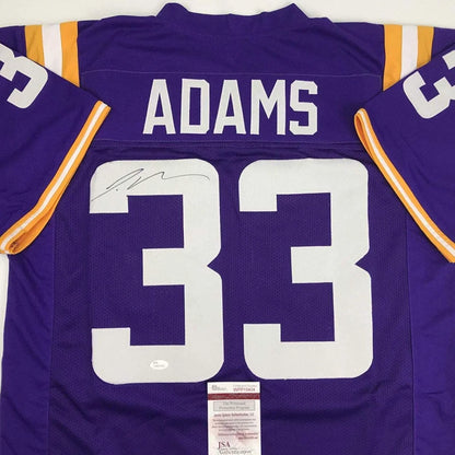 Purple and gold Jamal Adams LSU custom jersey signed with JSA COA for fans