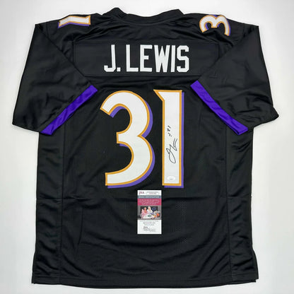 Black Baltimore Ravens J Lewis #31 autographed custom jersey for sports league fans