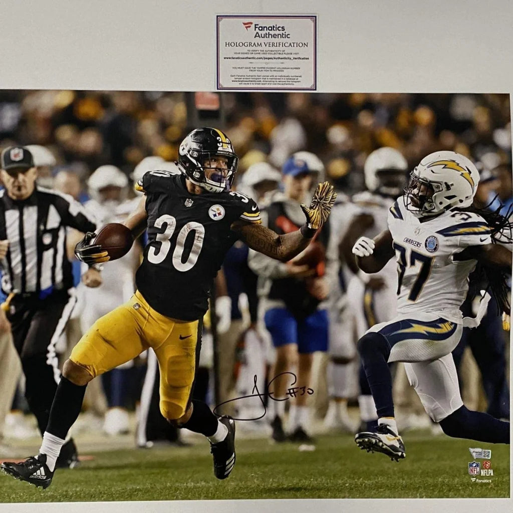 Autographed James Conner Pittsburgh Steelers 16x20 Football Photo Fanatics COA | Hall of Fame Sports Memorabilia | vintageantiquesgifts.com