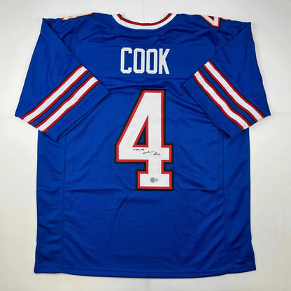 James Cook Buffalo custom jersey with number 4 and Cook nameplate