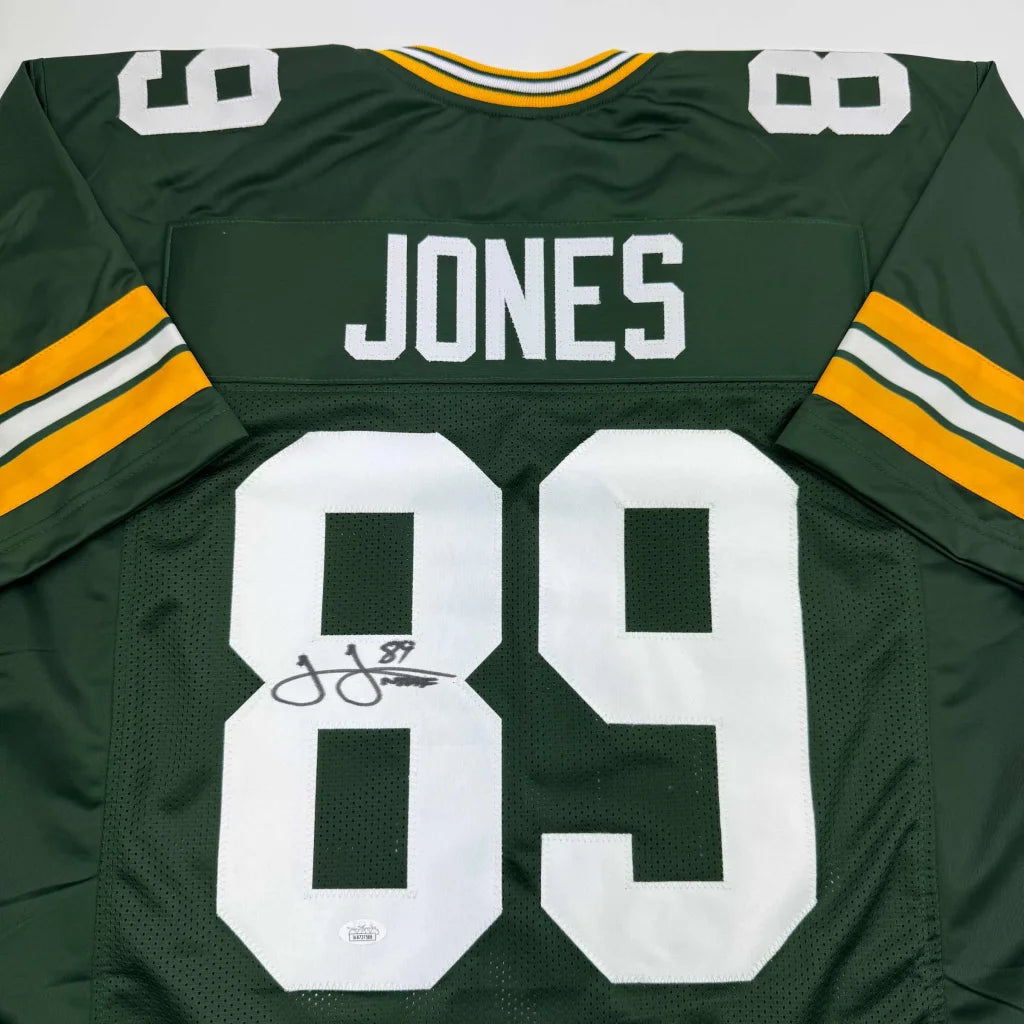 Green Bay Packers James Jones signed custom jersey with autograph, NFL pro sports league item