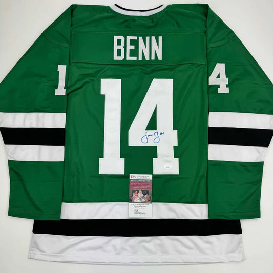 Autographed Jamie Benn Dallas Green Retro Hockey Jersey JSA COA | Hall of Fame Sports Memorabilia | vintageantiquesgifts.com