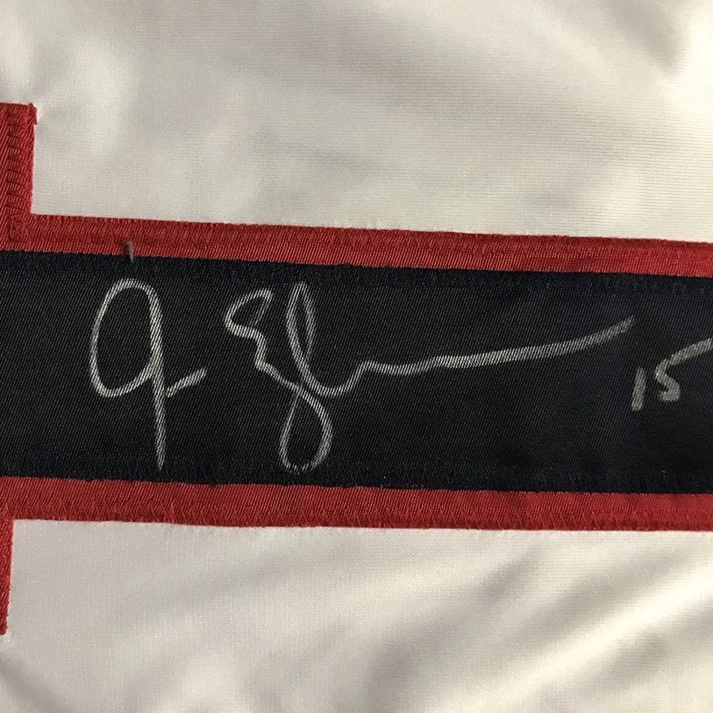 Autographed Jamie Langenbrunner Team USA custom jersey black label with red border