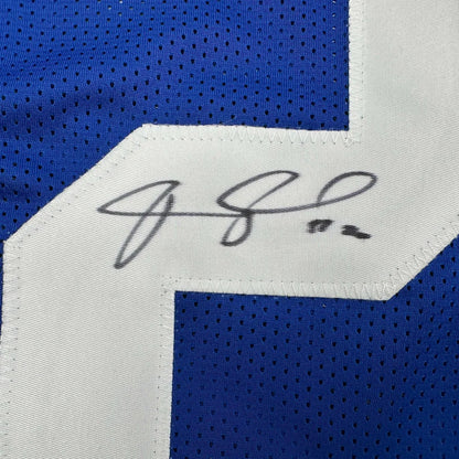 Autographed Janoris Jenkins New York Giants blue custom jersey with black signature