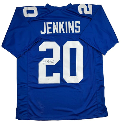 Autographed Janoris Jenkins New York Giants blue custom jersey number 20