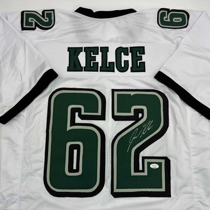 Authentic KELCE 62 custom jersey with autograph, perfect for NFL sports league fans