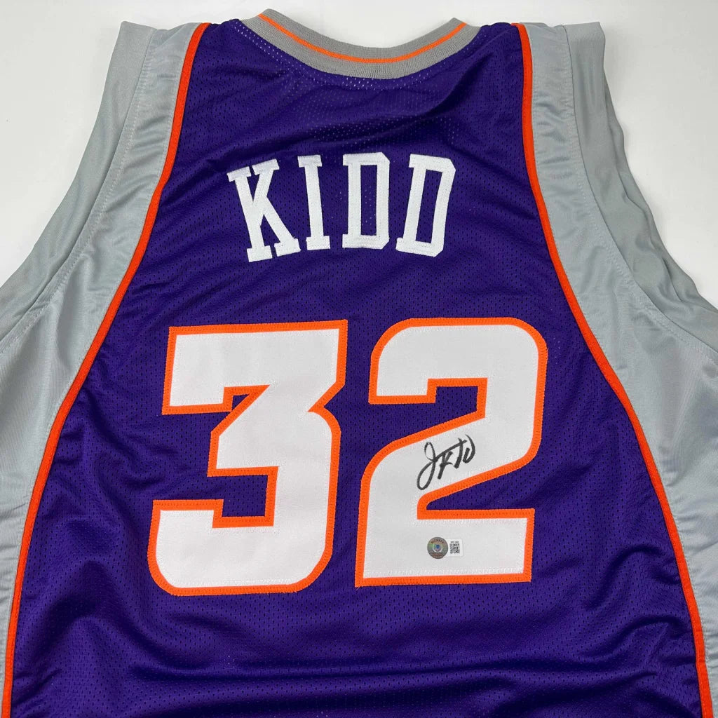Autographed Jason Kidd Phoenix Purple Basketball Jersey Beckett BAS COA | Certified Authentic Signed Memorabilia | vintageantiquesgifts.com