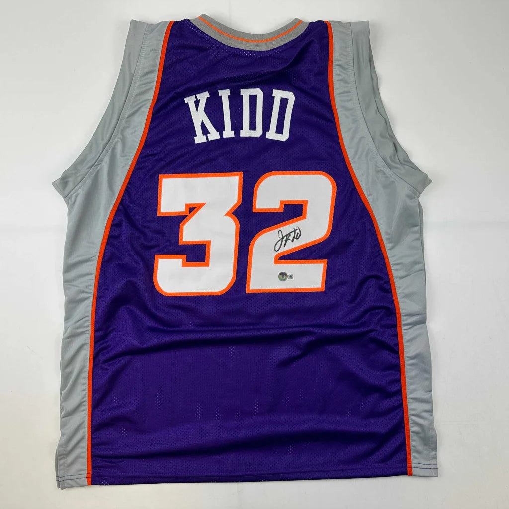 Purple and gray Jason Kidd custom jersey for Phoenix Suns professional sports league fans