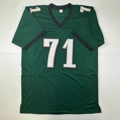 Green custom jersey with white and grey 71 for professional sports league fans