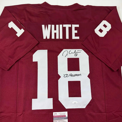 Autographed maroon custom jersey by J White and ED Heuman, perfect for pro sports fans