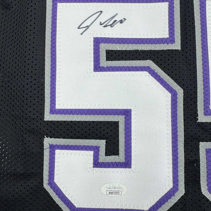 Black Jason Williams Sacramento custom jersey with white purple silver numbers and JSA COA