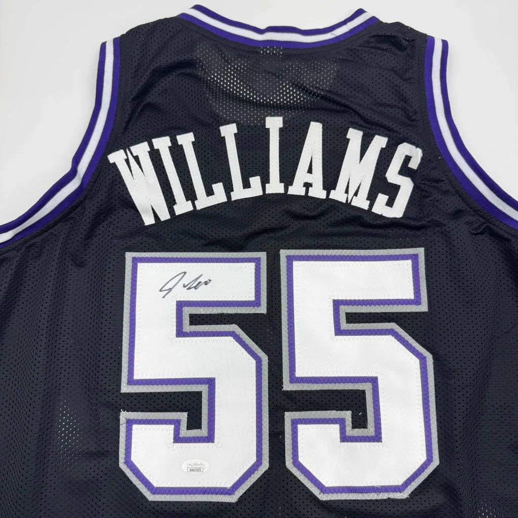 Black Jason Williams Sacramento custom jersey with 55 autograph and JSA COA