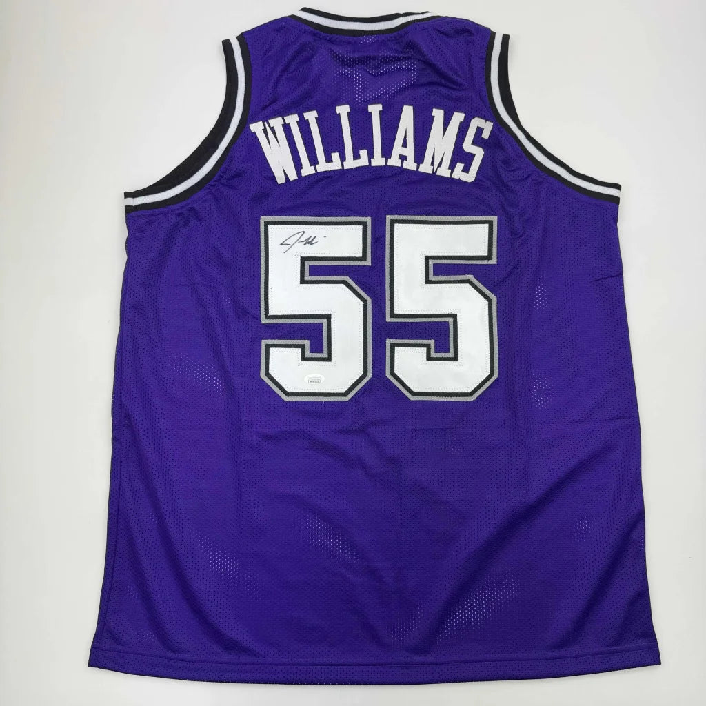 Autographed Jason Williams purple custom jersey with number 55 in NBA
