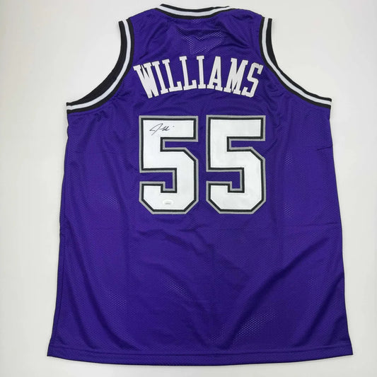 Autographed Jason Williams purple custom jersey with number 55 in NBA