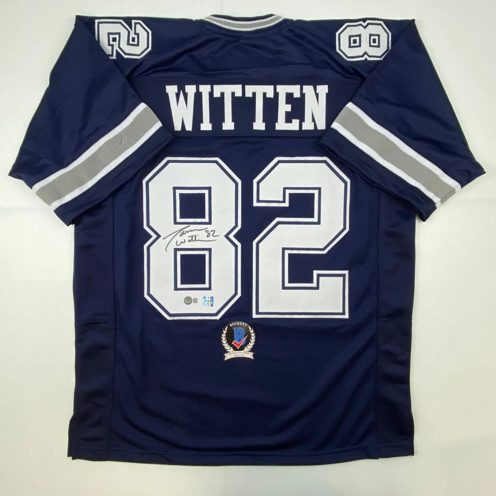 Autographed Jason Witten navy Dallas custom jersey with 82, professional sports