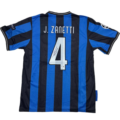 Autographed Javier Zanetti Inter Milan Soccer Futbol Jersey Beckett BAS COA | Hall of Fame Sports Memorabilia | vintageantiquesgifts.com