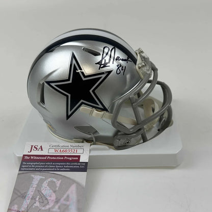 Signed Dallas Cowboys mini helmet with JSA certification, perfect for collectors