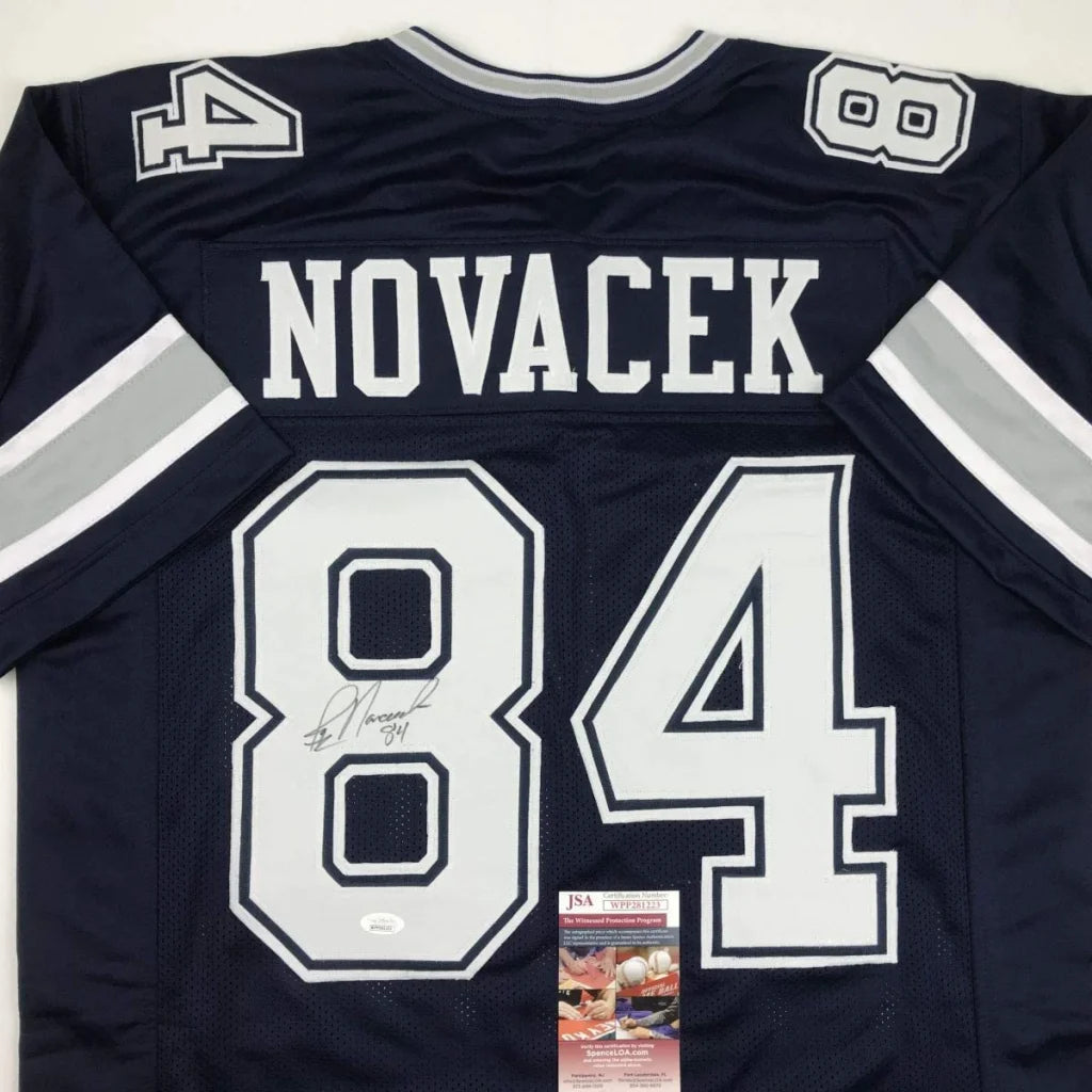 Autographed Dallas Cowboys custom jersey with NOVACEK 84 for sports fans