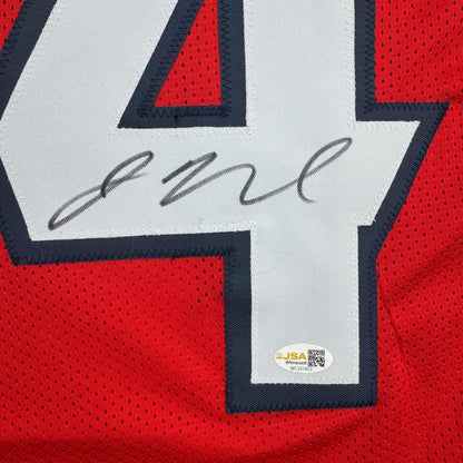 Autographed Jaylin Noel Houston Red Football Jersey JSA COA | Authenticated Signed Sports Jersey | vintageantiquesgifts.com