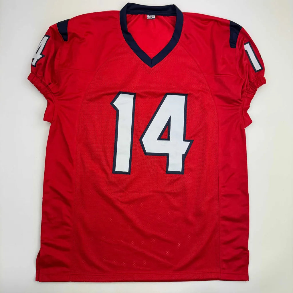 Autographed Jaylin Noel Houston Red Football Jersey JSA COA | Authenticated Signed Sports Jersey | vintageantiquesgifts.com