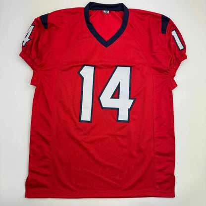 Autographed Jaylin Noel Houston Red Football Jersey JSA COA | Authenticated Signed Sports Jersey | vintageantiquesgifts.com